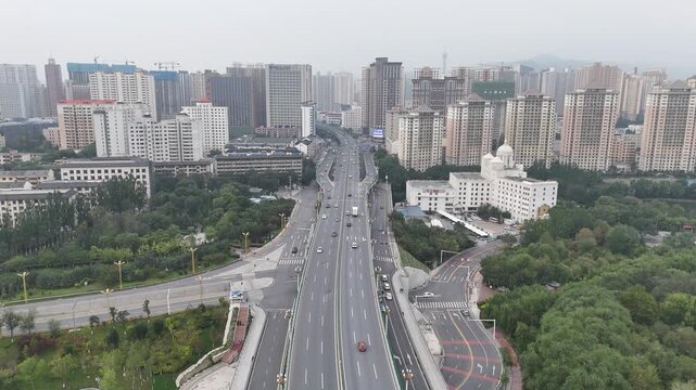 Chaoyang Interchange Xining China Aerial Traffic View