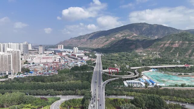 Xining Chaoyang Interchange - Aerial Highway and Urban Development