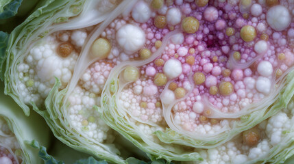 Naklejka premium Extreme macro of plant-based food texture, sustainable nutrition trend