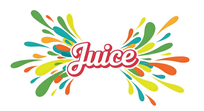 Colorful juice logo with splash design on white background