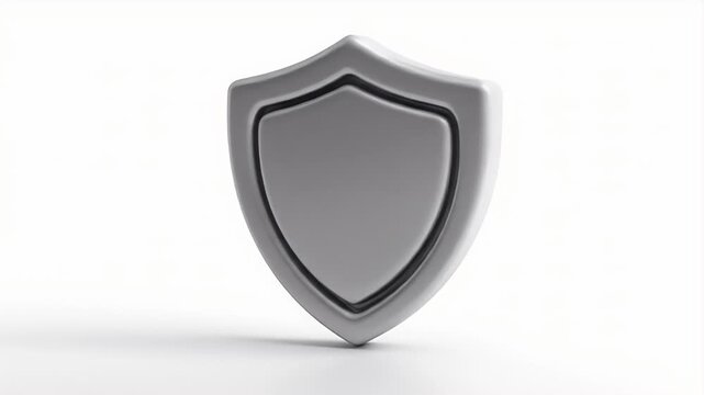 White Shield Symbol - Protection, Security, and Defense Concept.