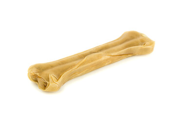 One bone dog treat on white background