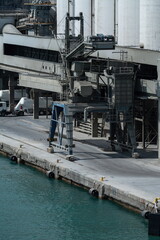 Fototapeta premium Cement terminal conveyor system at Port of Barcelona, Spain