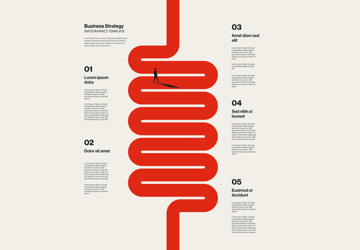 Business Vertical Timeline Infographic Template with Winding Path