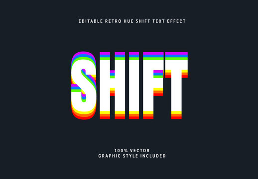 Editable Simple Retro Hue Shift Effect with Graphic Styles