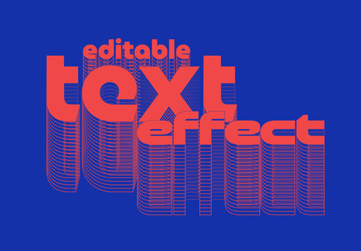 Editable Stroke Gradient Utilitarian Blueprint Style Text Effect Template