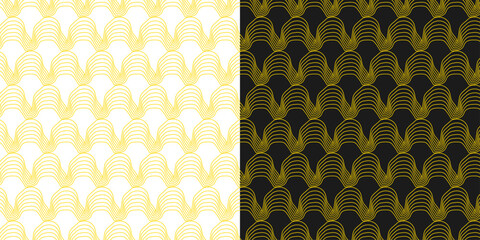 Elegant seamless gold wavy line pattern on a clean white background for luxury designs isolated on transparent background, Vector