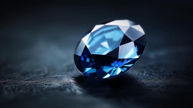 Faceted blue sapphire highlights brilliance against rich velvet background