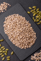 Shelled sunflower seed kernels, salted, roasted, or raw, are a healthy ingredient. Sunflower seeds