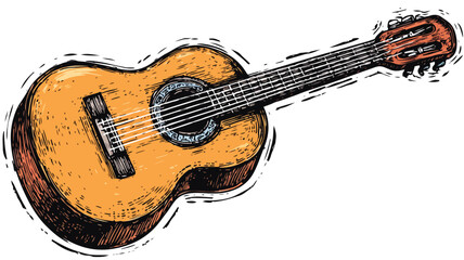 Obraz premium Guitar Vector Icon Sticker Illustration for Creative Designs