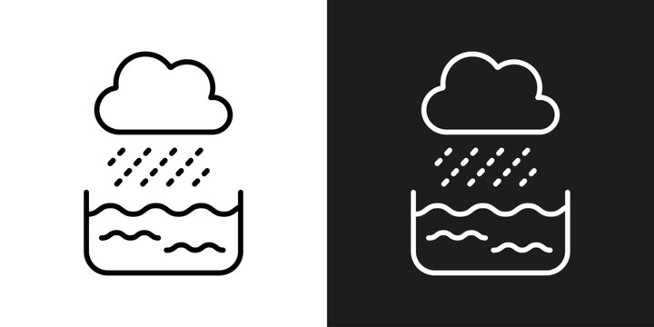 Rainwater Collector - vector editable line icon.