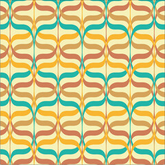 Retro Wavy Interlocking Ribbon Pattern