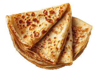 A stack of delicious golden pancakes ready to be enjoyed. The pancakes are beautifully cooked Isolated Transparent Background, PNG