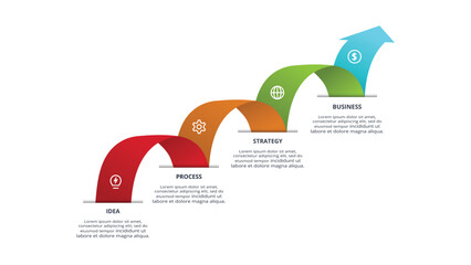 Abstract diagram with 4 steps, options, parts or processes. Vector business template for presentation