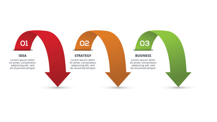 Abstract diagram with 3 steps, options, parts or processes. Vector business template for presentation