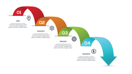 Abstract diagram with 4 steps, options, parts or processes. Vector business template for presentation