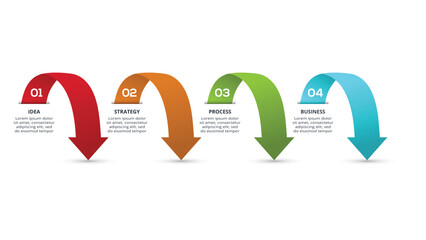 Abstract diagram with 4 steps, options, parts or processes. Vector business template for presentation