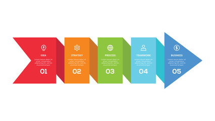Abstract diagram with 5steps, options, parts or processes. Vector business template for presentation