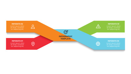 Abstract diagram with 4 steps, options, parts or processes. Vector business template for presentation