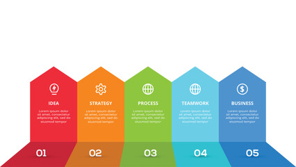 Abstract diagram with 5 steps, options, parts or processes. Vector business template for presentation