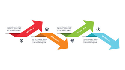 Abstract diagram with 4 steps, options, parts or processes. Vector business template for presentation