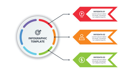 Abstract diagram with 3 steps, options, parts or processes. Vector business template for presentation