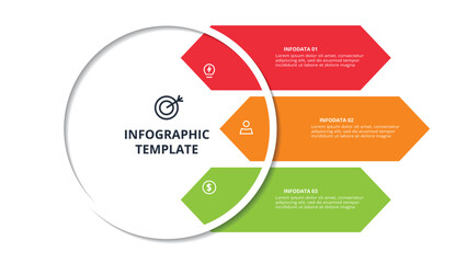 Abstract diagram with 3 steps, options, parts or processes. Vector business template for presentation