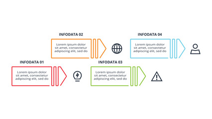 Abstract diagram with 4 steps, options, parts or processes. Vector business template for presentation