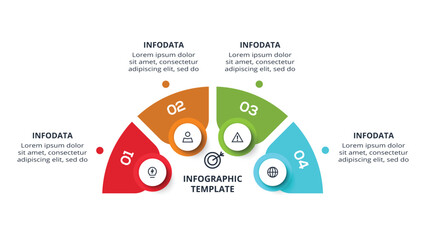 Abstract diagram with 4 steps, options, parts or processes. Vector business template for presentation