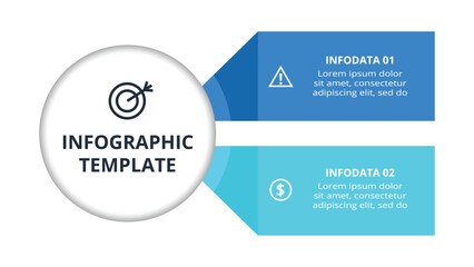 Abstract diagram with 2 steps, options, parts or processes. Vector business template for presentation