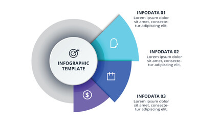 Abstract diagram with 3 steps, options, parts or processes. Vector business template for presentation
