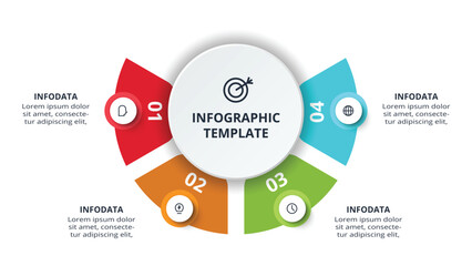 Abstract diagram with 4 steps, options, parts or processes. Vector business template for presentation