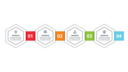 Abstract diagram with 4 steps, options, parts or processes. Vector business template for presentation