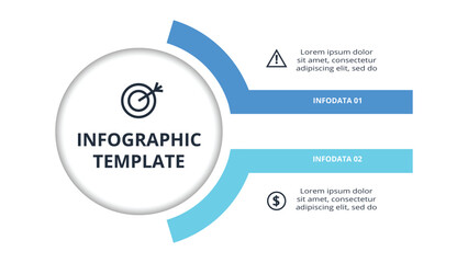 Abstract diagram with 2 steps, options, parts or processes. Vector business template for presentation