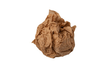 Obraz premium Crumpled paper isolated on white background. Copy space.