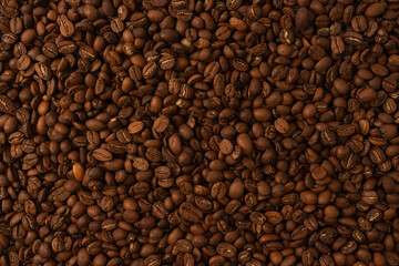 Fototapeta premium Coffee beans on a white background. Coffee beans texture.