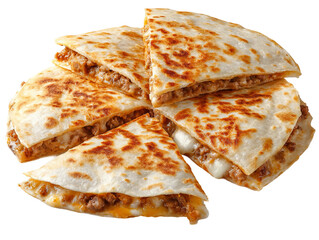 Delicious, savory quesadillas arranged artfully Isolated Transparent Background, PNG