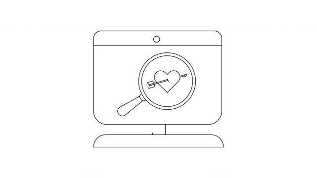 Online Dating Search for Love on Computer Screen.