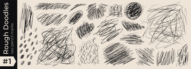 Pencil messy scribble with texture random and circle squiggle scratch. Tangle pen doodle sketch with line drawing marker and pattern ball scrawl. Illustration heart pen with note pencil vector set.