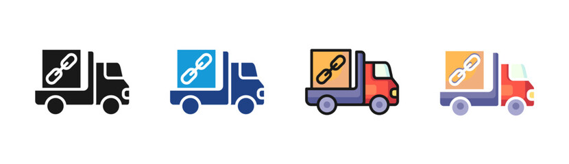 Fototapeta premium Logistics icon set multiple style collection