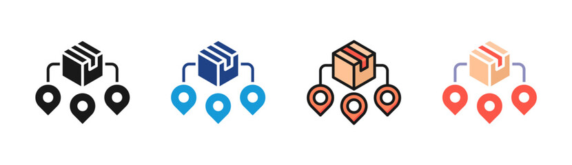 Distribution icon set multiple style collection