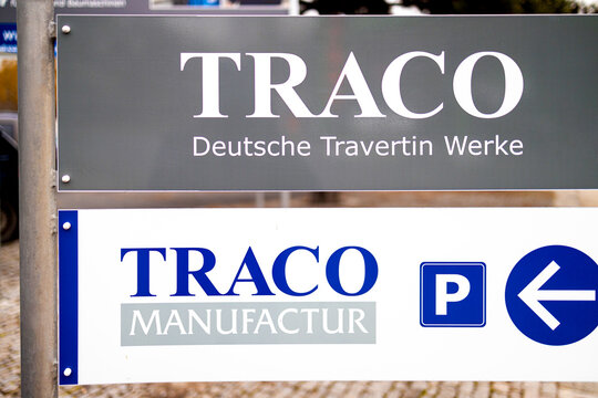 bad langensalza, thuringia, germany - 23 01 2026: a sign of the traco stone company