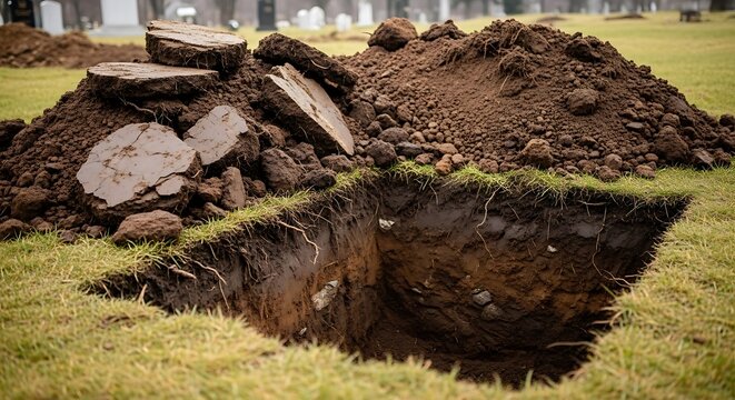 Recent Grave Digging in Cemetery Grounds.