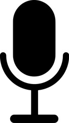 Black Microphone Icon. Voice Recording Audio Mic symbol 