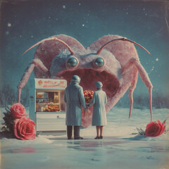 Surreal Valentine's Day greetings are strange visual images