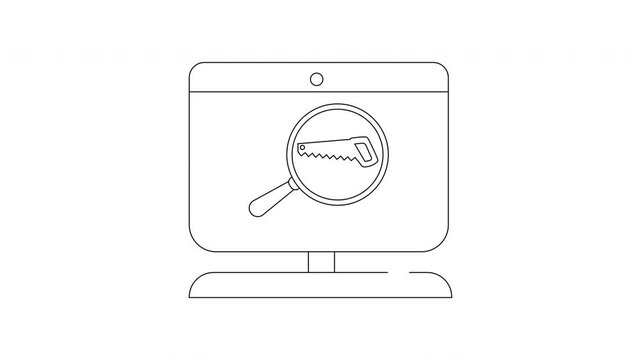 Online Tool Search Saw Illustration for DIY Projects.