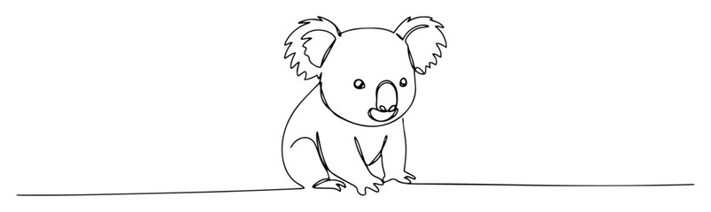 koala sitting line art minimal illustration © Wieslaw