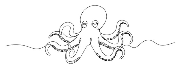 octopus underwater line art drawing © Wieslaw