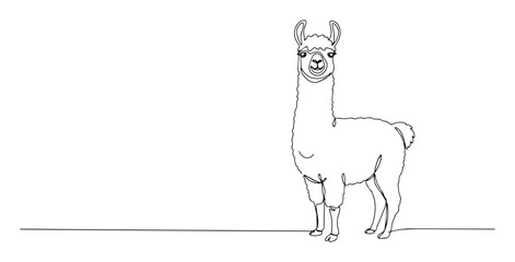 llama standing line art vector © Wieslaw