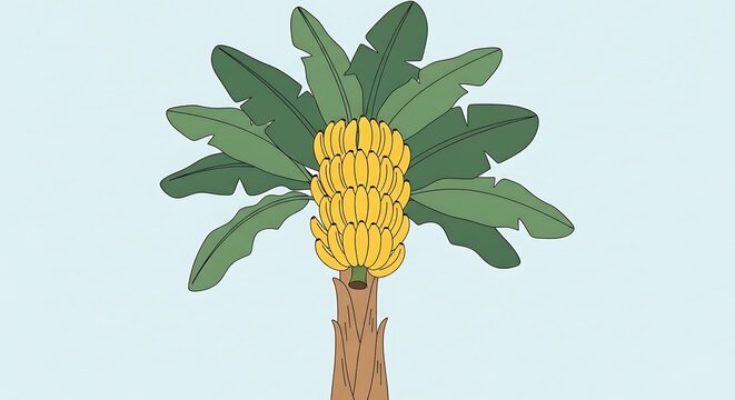 Pineapple Tree with Ripe Yellow Fruit.